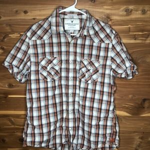 American Eagle Plaid Vintage Fit Button Down Large